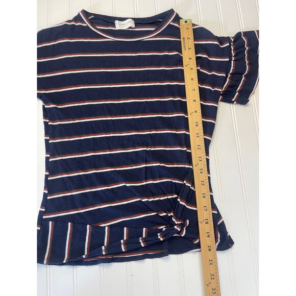 Orange Creek Los Angeles Striped Ruffles T Shirt Made in USA Size Women's Small - Picture 3 of 7